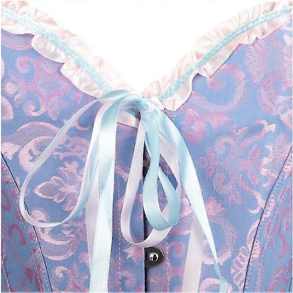 Korset Tube Top Jacquard Gotisk Palads Korset Vest Formende Undertøj Korset blue xxl
