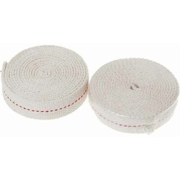 4 meter bomullsveke för lampa, utbytesvekar för oljelampbrännare (vit) - 4-pack -
