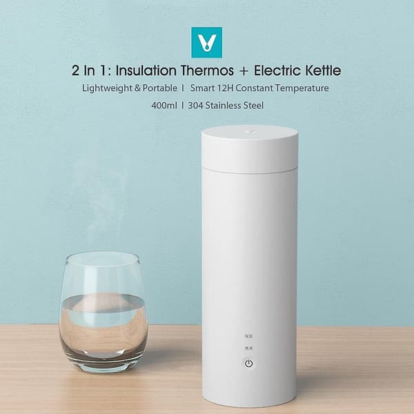VIOMI Elektrisk Termoskopp Bærbar Flask Rustfritt Stål Oppvarming Termoskopp for Te Kaffe