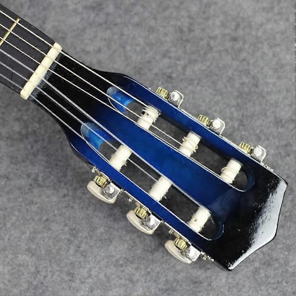 Gitarmetalltuner, stemmeplugger, hvite runde plaststrenger 6 stk (D-583-A)