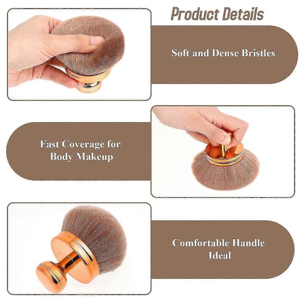 Ekstra stor kropsmakeupbørste Bronzer Blend Selvbruningsapplikator til ben og ryg, fejlfri ansigts- og benmakeupbørste Cs Glod
