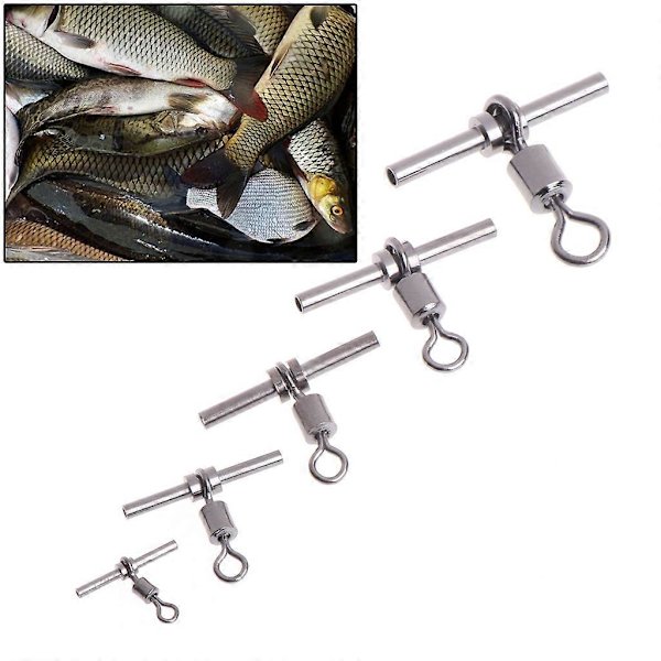 20 st T-formade fiskesnurror Fiskkolv Korslinje Mässinghuvud Fiskeutrustning 1.2mm