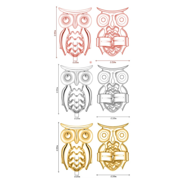 4/ 6 Par Örhängelyftare Hypoallergena Örhängesfästen För Slappande Öron, Tunga Örhänge Stödfästen, Pläterade Säkra Örhängesfästen Lyft 6 pairs owls shape