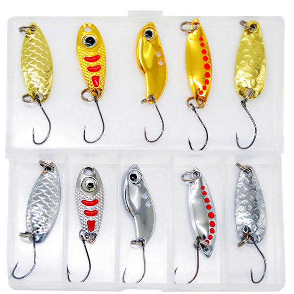 10 stk. Fiskeskeer Lokker & Agner Holdbare Hård Metal Spinner Agner til Ferskvand & Saltvand 17