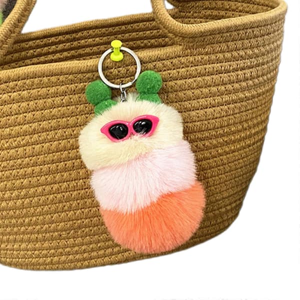 Plush Bag Tilbehør Pels Larver Dyr Bomullsleketøy Søt Stuffet Nøkkelring white  headed