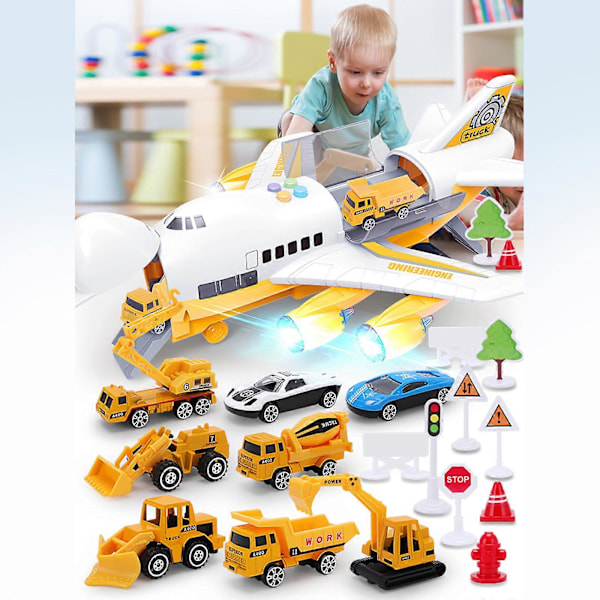 Bath Toys Construction Trucks Car Toys Set With  Wheel Transport Cargo Airplane