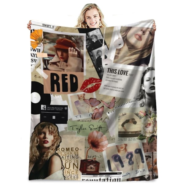Berömd sångare flanellfilt Taylor Swift presentfilt luftkonditioneringsfilt napfilt täcke kändisfilt 100*150cm