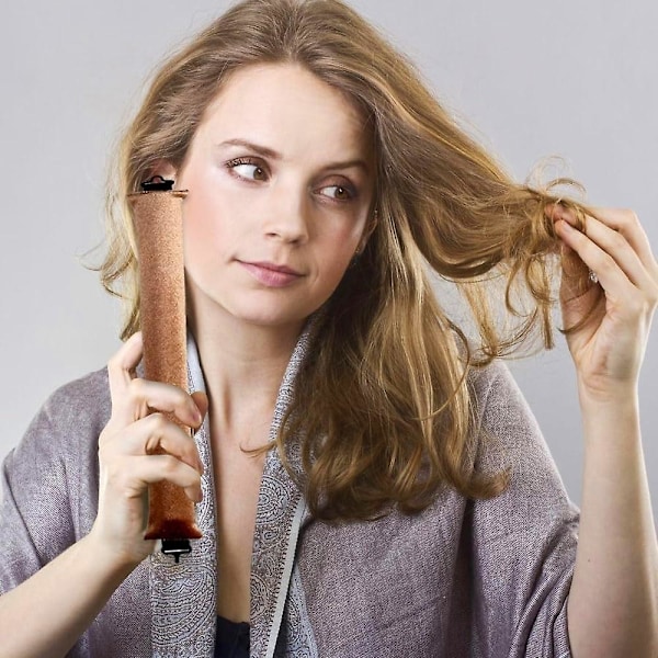 Värmefri hårcurler, värmefria hårcurler att sova i, inga värmecurls att sova för lockstavar med krok, över natten värmefria lockar för utblåsningshår, Fo brown