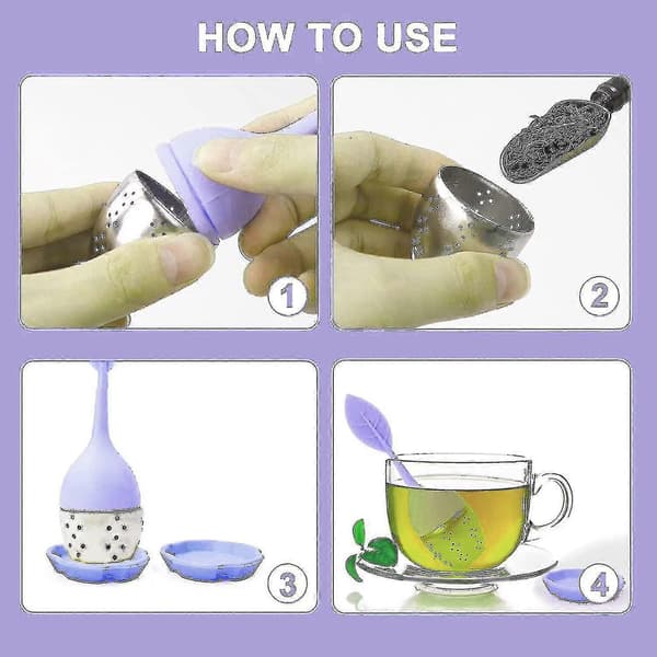 Teinfuser Set med Lövform och Rostfritt Stålklämma