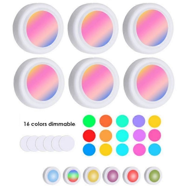 LED Puck Lys med Fjernbetjening, Dæmpbar, Trådløs, Berøringsføler, Batteridrevet 1pc