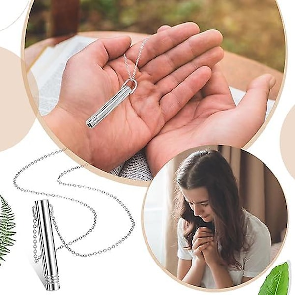 2 st Orolighetshalsband, Rostfritt Stål Mindfulness Andningshalsband För Djup Andningsövningar, Orolighetslindrande Halsband För Meditation Stressavlastning rosagold