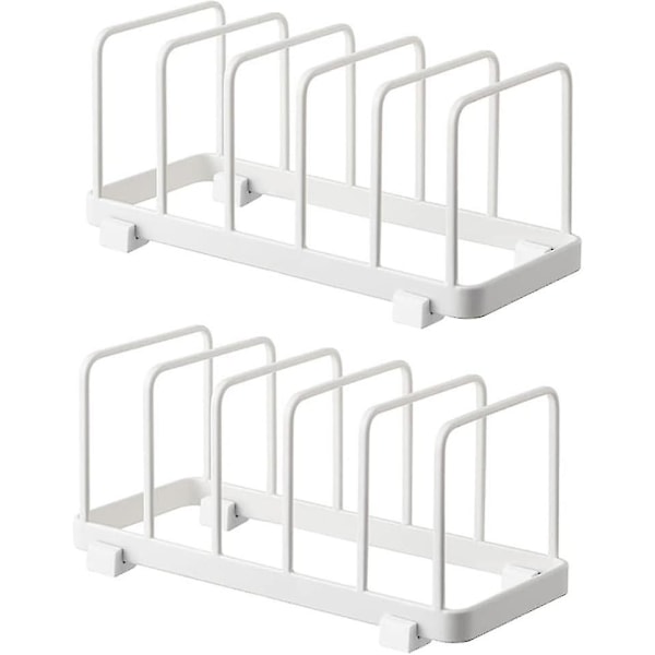 Torkställ för tallrikar, avrinningsställ, skärbrädor, bakformar, brickhållare, lockorganisatör, skåpstallriksställ (vit, 2-pack) ZD Q