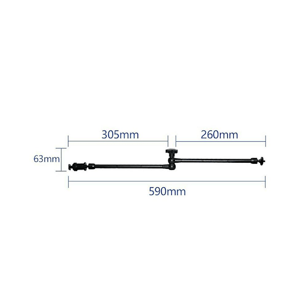 20 Tums Justerbar Articulerande Friktionsarm i Aluminiumlegering 2KG Lastkapacitet med Kallsko Universal 1/4