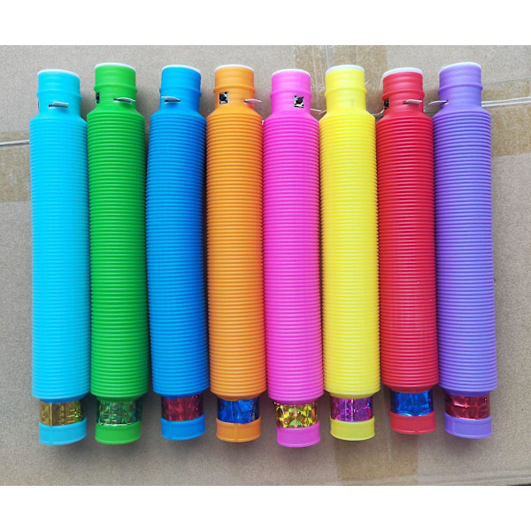 Leksaksutvidgningsrör LED-ljusfärg Stretch Tube Pop Tube Luminescent Release Tube Kompakta lysrör -GSL macarone