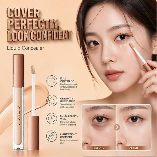 O.TWO.O Flytande Concealer - 24H Hållbar & Hög Täckning light 5g