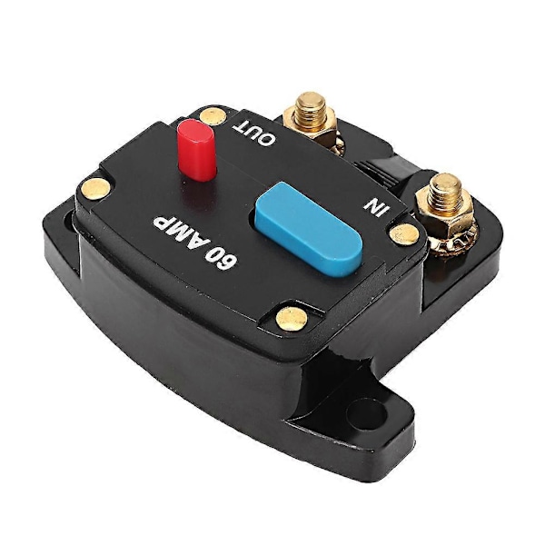 12V 60A Bilstereo Sikringsholder med Manuell Tilbakestilling