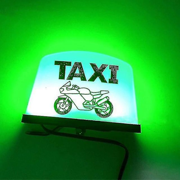 Motorcykel Dekoration Modificeret Lys Justerbart Håndtag Hjelm Lys Advarsel Taxi Boks Skilt Led Lampe Indikator 12v ZD Q green