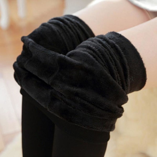 Fleecefodrade Varma Leggings Byxor för Kvinnor black