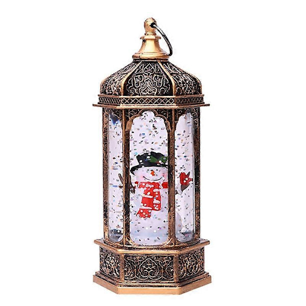 Julelanterne i europæisk retro-stil - Juletræ/Snemand LED-bærbar natlampe til hjemmet - Dekorationer til ophængning 3