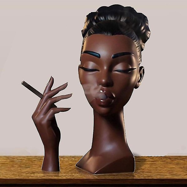 Headscents-head Incense Burner Black Woman, Solange-headscents Incense Holder Black Women, Face Head Scents Room Waterfall Decor, Cool Stuff For Your