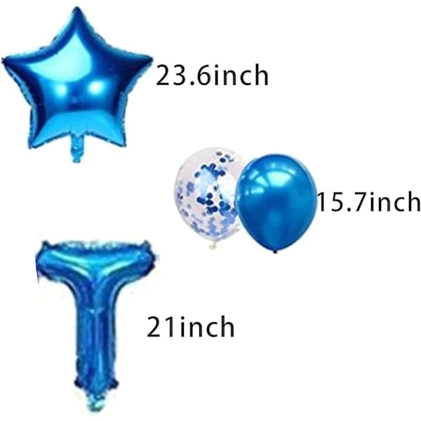 Grattis på födelsedagen Banner, Blå Födelsedag Ballonger, Grattis på födelsedagen Dekorationer För Män Pojkar Fest Dekorationer -CNSZ