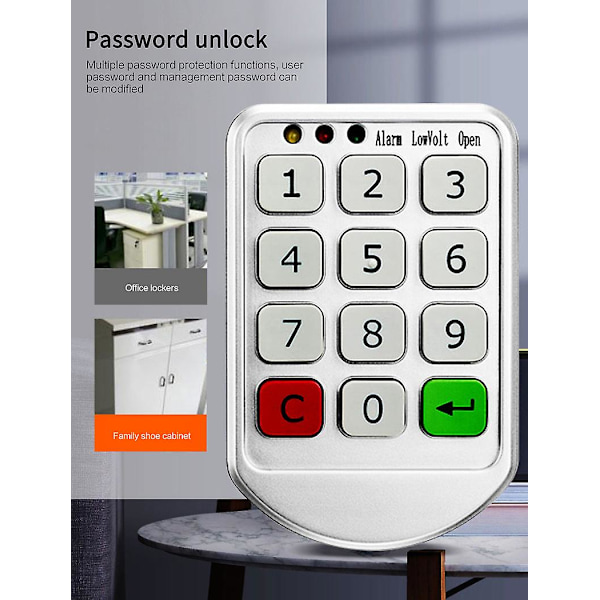 Intelligent digital passordskuffertlås nøkkel Elektronisk skapdør lås 2pcs