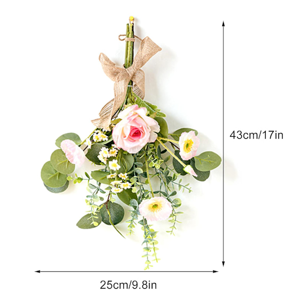 100% Ny, Kunstig Blomst Bouquet Grene Faux Ficus Twig Hjem Kontor Butik Fest Dekoration light pink