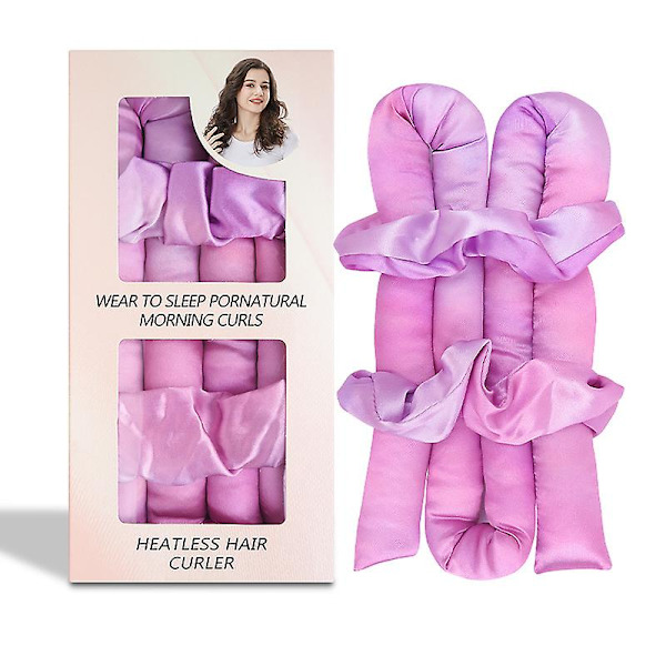 Varmefri Hårcurlere - Satin Varmefri Curling Rod Hårbånd Natlige Krøller, Ingen Varme Varmefri Curling DIY Hårrullehårstylingværktøj d