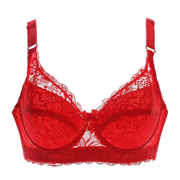 Snygg Push-up BH för Kvinnor, Spets BH, Sexig Lingerie, Stöd BH AA A B C D red 75absd