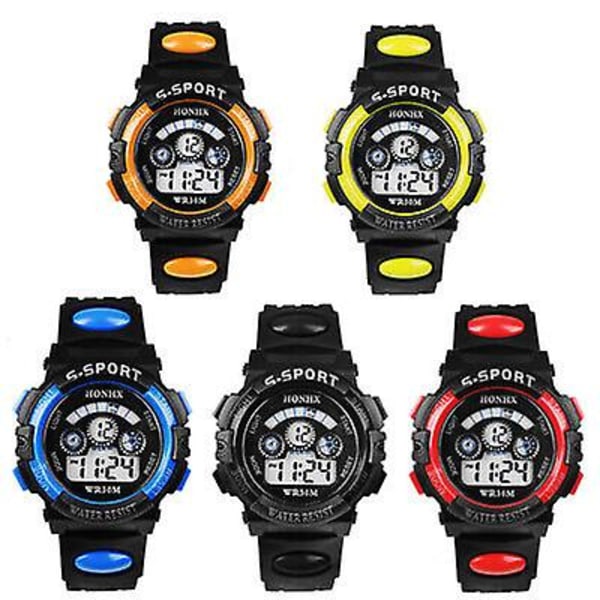 Digital LED Vattentät Sportklocka Armbands Bakgrundsbelyst För Pojkar Flickor Barn Unisex black