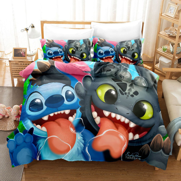 Piirretty Stitch-sarjan peittosetti, kolme osaa Stitch-23 140*210 three-piece set