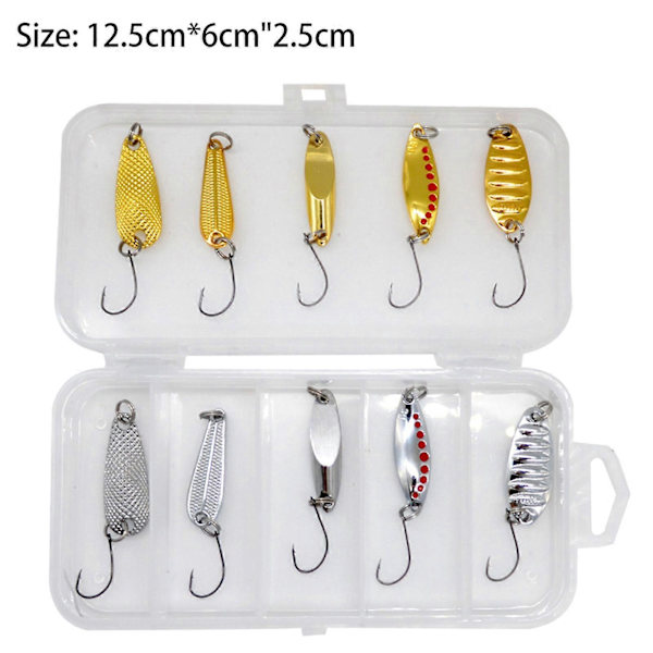 10 stk. Fiskeskeer Lokker & Agner Holdbare Hård Metal Spinner Agner til Ferskvand & Saltvand 5