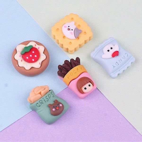 20 st Miniatyrbröd Mat, Resin Cabochons Flatback DIY Dockhus Kök Dekoration/