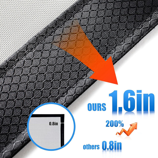 Magnetisk skärmdörr Premium förstärkt PETVinylbelagd polyester Större än glasfiber och polyester Dörrnät Lätt att installera för skjutdörr, front, B