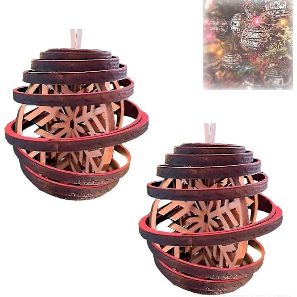 3D-kaksoiskierteiset lumihiutaleet, joulukuusen riipuskoriste, 3D-puinen kierteiset lumihiutale joulukuula joulukoriste -CHSZ 1pcs