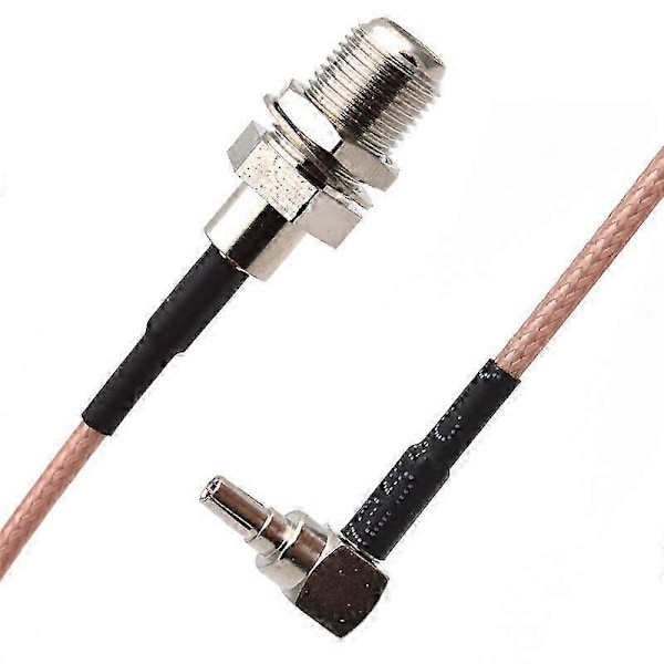 10 kpl RF-liitäntä F - CRC9 kaapeli F naaras - CRC9 suorakulmainen RG316 pigtail-kaapeli 15 cm