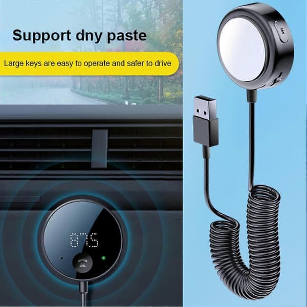 USB Bluetooth 5.0 Trådløs Bil FM-Sender Aux Stereo Lydmottaker Adapter
