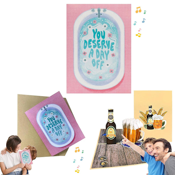 2PCS Funny Mother's Day Card and Father's Day Card, Greeting Prank Card, Humorous Greeting Cards, Gift for Mum Dad ZD B2