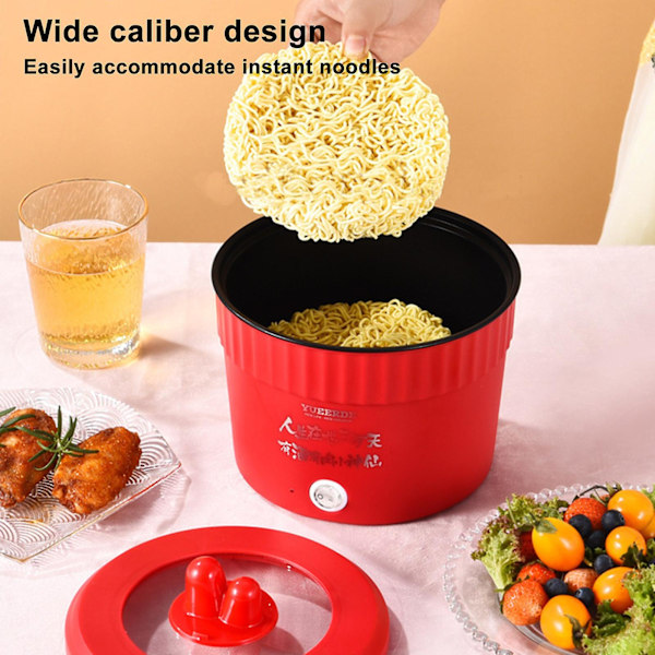 Mini Riisikeitin, Sähköinen Kuumakattila, Kannettava Mini Ramen-kattila Höyryttämiseen, Paistamiseen, Puuron ja Nuudelikeiton Keittämiseen