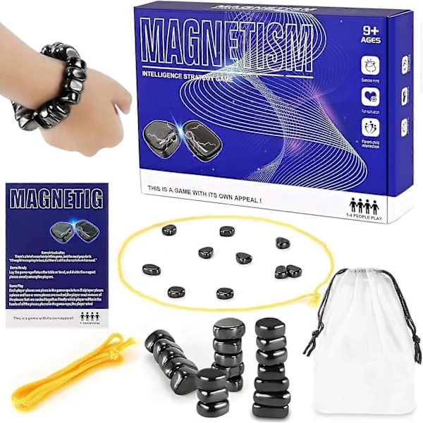 Magnetiskt Schackspel med Stenar, Magnetspel med Rep, Pusselstrategispel