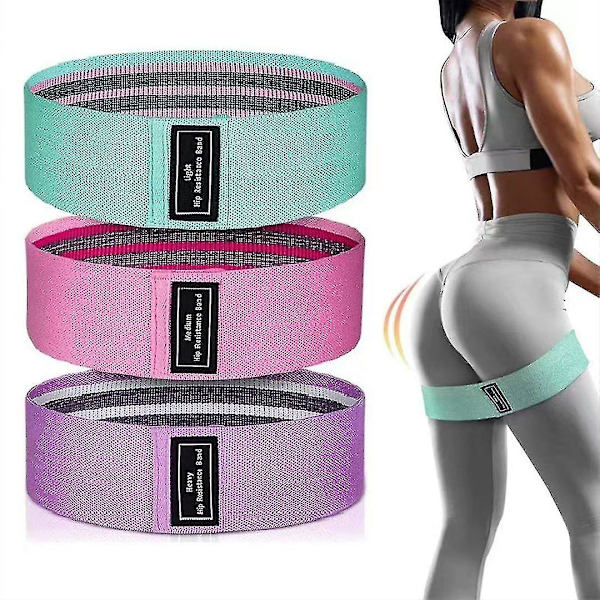 Motståndsband för träning, 3 nivåer träningsband för träning av sätesmuskler, lår och ben för gym, hemmaträning, yoga, styrketräning för män/kvinnor FF E