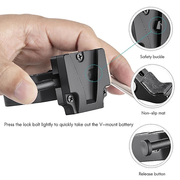 V-feste Batteriadapter Med Klemme For Montering Til Lysstativ Stativ For V-feste Batteri Til Lys -CNHA