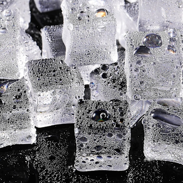 100 Pieces Clear Fake Ice Cubes Square Acrylic Gems Acrylic Clear Ice Rocks Fake Ice Cubes Display Wedding Display Vase -n4500 ZD A