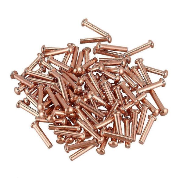 100 stk 5/64 tommer x 25/64 tommer Runde Kobber Solid Nitter Beslag