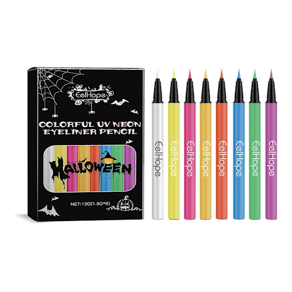 Flytande matt eyeliner-set med 8 färger, vattentät, långvarig, snabbtorkande, slät utan fläckar, färgad flytande eyeliner-penna, pigmenterad eyeliner 1pc