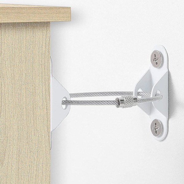 Möbelankare för barnsäkring, jordbävningsband Anti-tipp Möbelankare Säkring Håll Barn Husdjur Säkra Förebygg Fallande Möbel white 10pcs