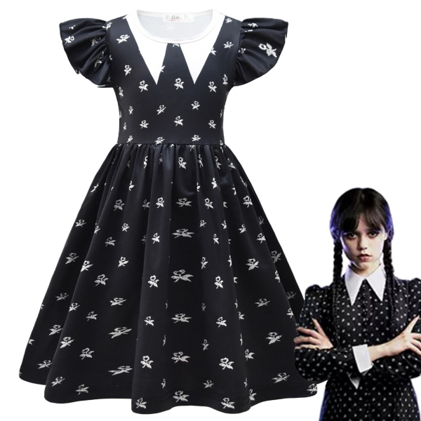 2023 Christmas Play Black Wednesday Addams Family Girls Dresses 150CM