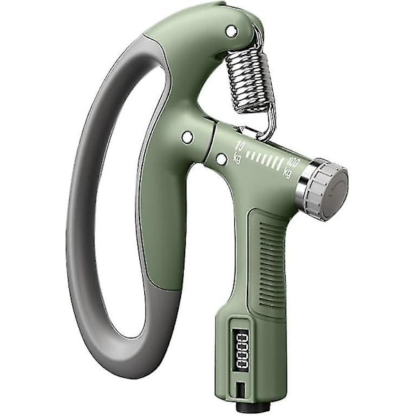 Justerbar handgreppsstärkare (10-100 kg), elektronisk räknare greppstyrkemaskin, underarmsstärkare green