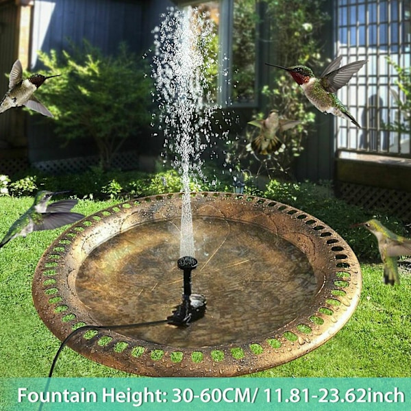 Solcellsfontän Vattenpump Fågelbad Utomhusfontän för Trädgård Liten Damm Pool ZD b2