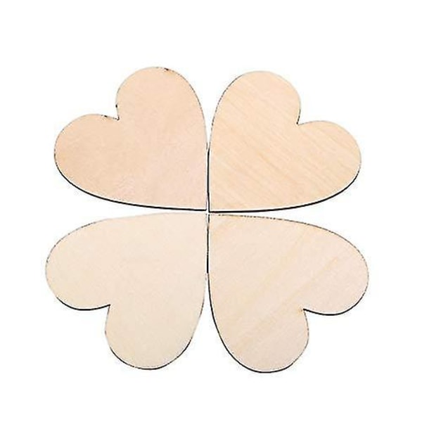 50 stk Trehjerter, 5 cm Trehåndverkformer For Bryllupsdekorasjon, Hjerte Gjestbok Tilbehør
